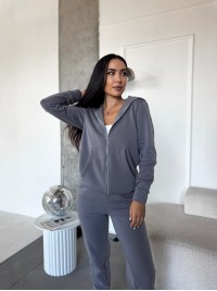 Жіночий спортивний костюм на флiсi сiрого кольору 34667