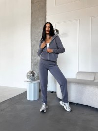 Жіночий спортивний костюм на флiсi сiрого кольору 34667