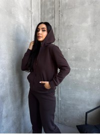 Жіночий спортивний костюм на флiсi коричневого кольору 34669