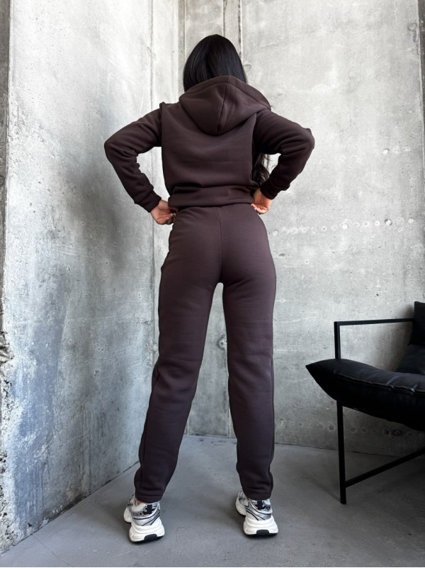 Жіночий спортивний костюм на флiсi коричневого кольору 34669