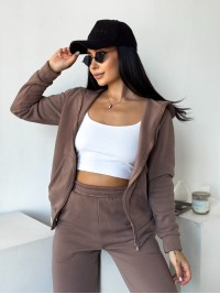 Жіночий спортивний костюм на флiсi кавового кольору 34670