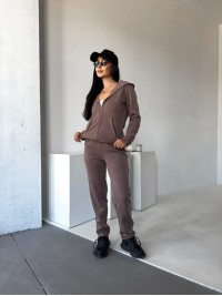Жіночий спортивний костюм на флiсi кавового кольору 34670