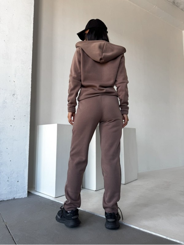 Жіночий спортивний костюм на флiсi кавового кольору 34670