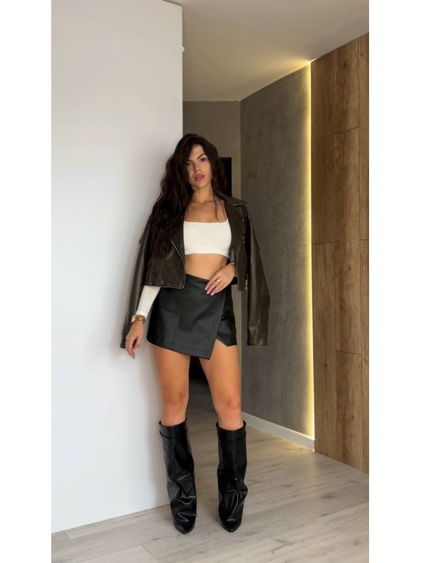 Класична спідниця-шорти чорного кольору 34673