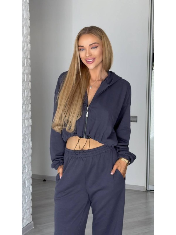 Жіночий спортивний костюм графiтового кольору 34675