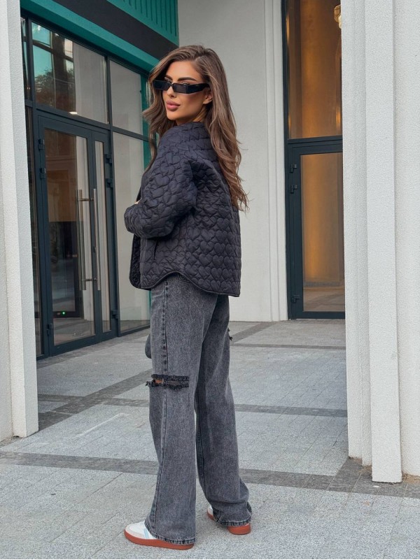 Жіноча легка куртка чорного кольору 34726