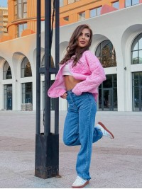 Жіноча легка куртка рожевого кольору 34727