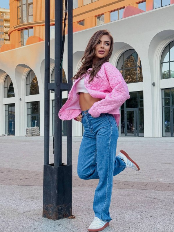 Жіноча легка куртка рожевого кольору 34727