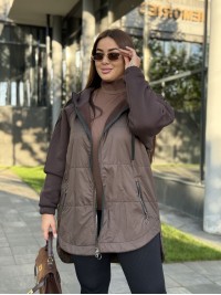 Жіноча куртка-кардиган коричневого кольору 34728