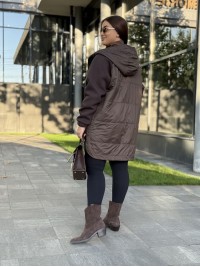 Жіноча куртка-кардиган коричневого кольору 34728