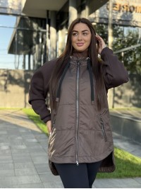 Жіноча куртка-кардиган коричневого кольору 34728