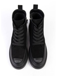 Жіночі черевики з натуральної замші чорного кольору 34739