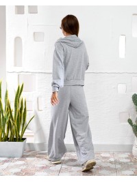 Жіночий спортивний костюм з капюшоном сiрого кольору 34745