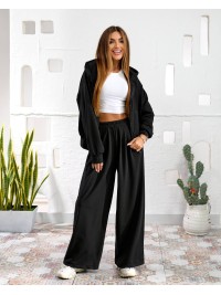 Жіночий спортивний костюм з капюшоном чорного кольору 34746