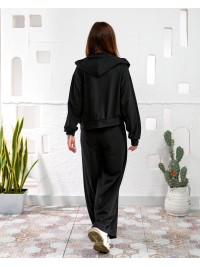 Жіночий спортивний костюм з капюшоном чорного кольору 34746