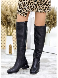 Чоботи з квадратним носком з натуральної шкіри 34754