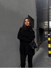 Жіночий костюм светр+лосiни чорного кольору 34768