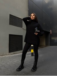 Жіночий костюм светр+лосiни чорного кольору 34768