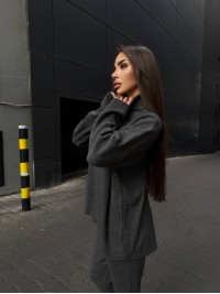Жіночий костюм светр+лосiни графiтового кольору 34771