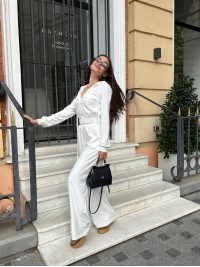 Жіночий велюровий костюм молочного кольору 34787