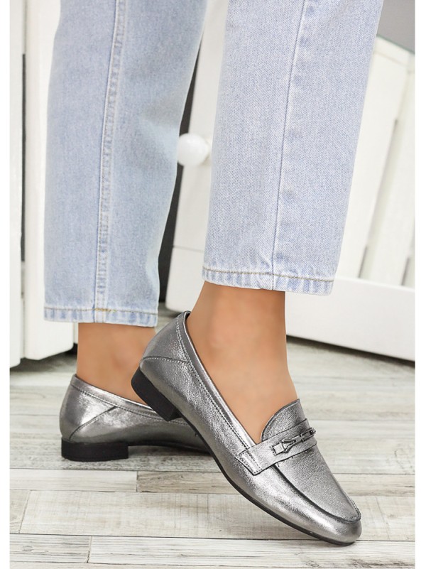 Жіночі шкіряні туфлі колір сатин 34794