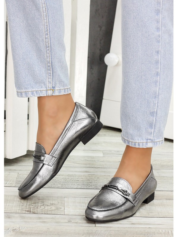 Жіночі шкіряні туфлі колір сатин 34794