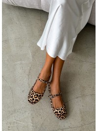 Жіночі шкіряні леопардові туфлі 34795