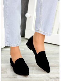 Жіночі замшеві туфлі чорного кольору 34796