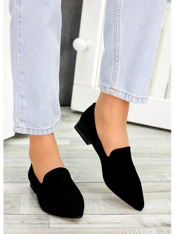 Жіночі замшеві туфлі чорного кольору 34796