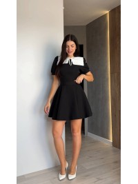 Класична сукня мiнi з комiром чорного кольору 34808