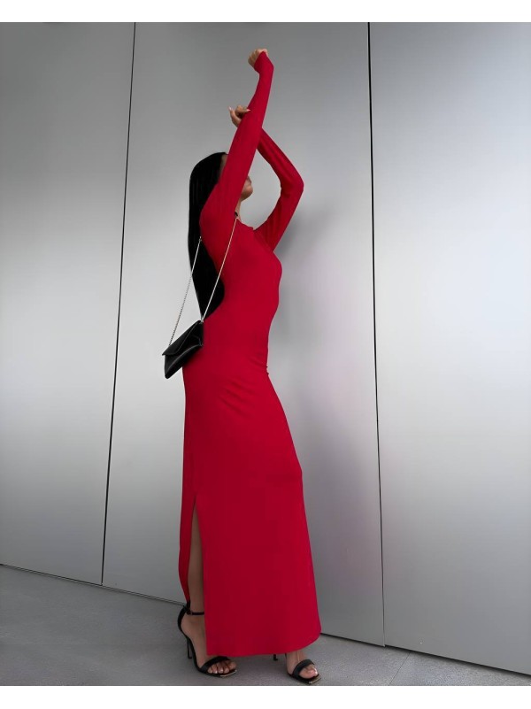 Жіноча сукня максі червоного кольору 34817