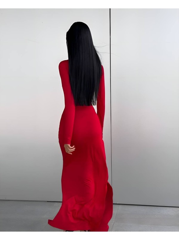 Жіноча сукня максі червоного кольору 34817