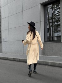 Жіноче кашемірове пальто бежевого кольору 34824