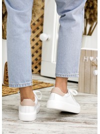 Жіночі шкіряні кеди білого кольору 34842