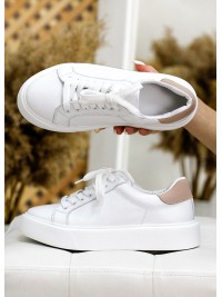 Жіночі шкіряні кеди білого кольору 34842