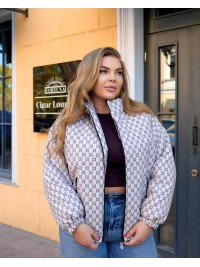 Жіноча базова куртка бежевого кольору 34881