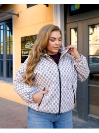 Жіноча базова куртка бежевого кольору 34881