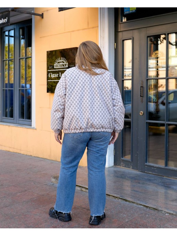 Жіноча базова куртка бежевого кольору 34881