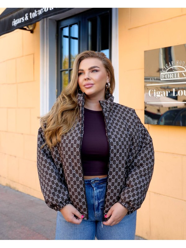 Жіноча базова куртка коричневого кольору 34882