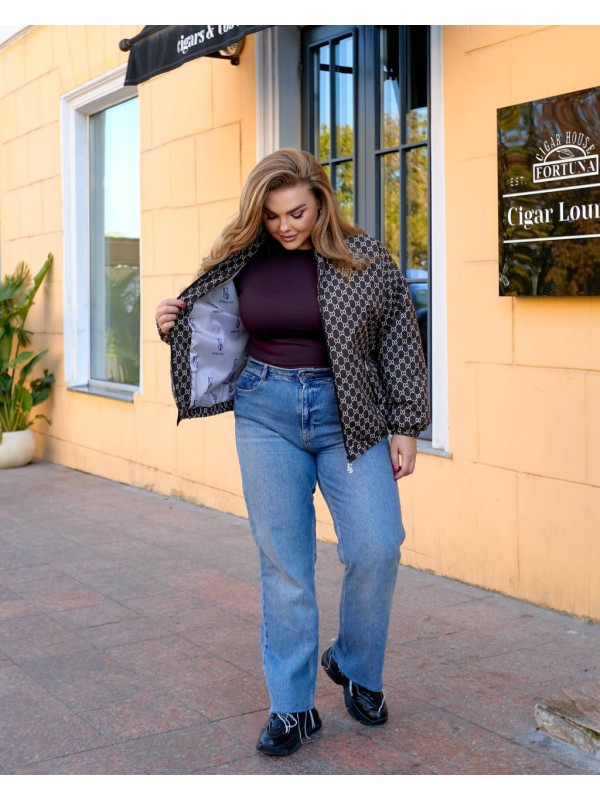 Жіноча базова куртка коричневого кольору 34882