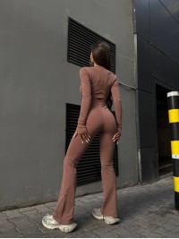 Жiночий теплий комбінезон кавового кольору 34910