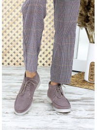 Жіночі замшеві короткі черевики кавового кольору 34918