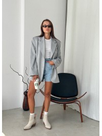 Жіночі замшеві черевики козаки (байка) бежевого кольору 34931