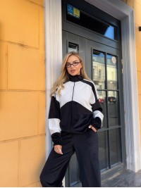 Жіночий велюровий костюм на змiйцi чорного кольору 34951