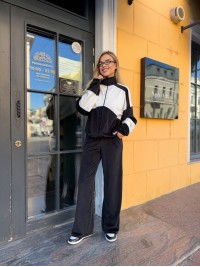 Жіночий велюровий костюм на змiйцi чорного кольору 34951