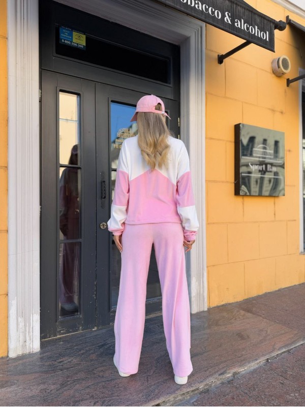 Жіночий велюровий костюм на змiйцi рожевого кольору 34952