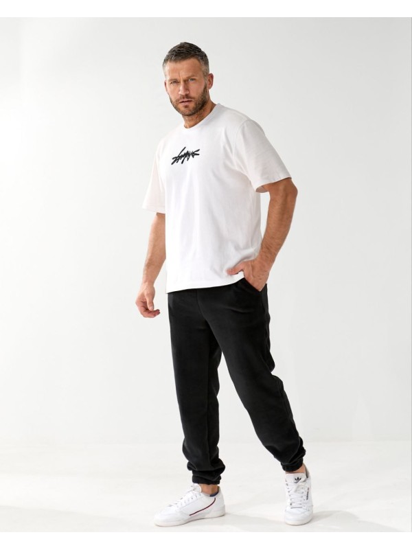 Чоловiчi спортивнi штани з флiсу чорного кольору 34960