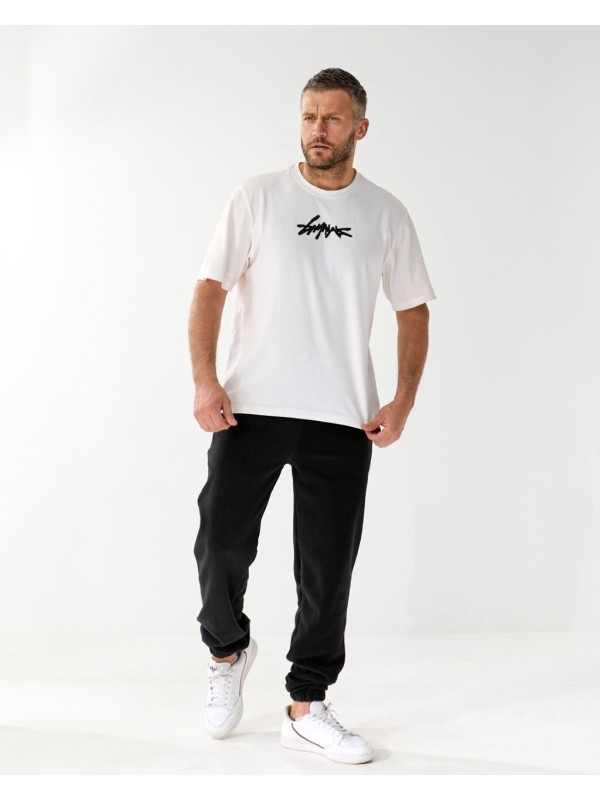 Чоловiчi спортивнi штани з флiсу чорного кольору 34960