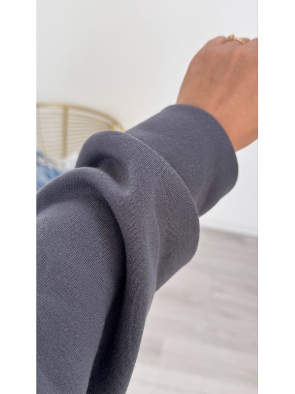 Жіночий телий костюм з капюшоном графiтового кольору 34964