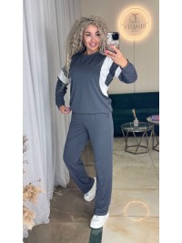 Жіночий повсякденний костюм графiтового кольору 34985